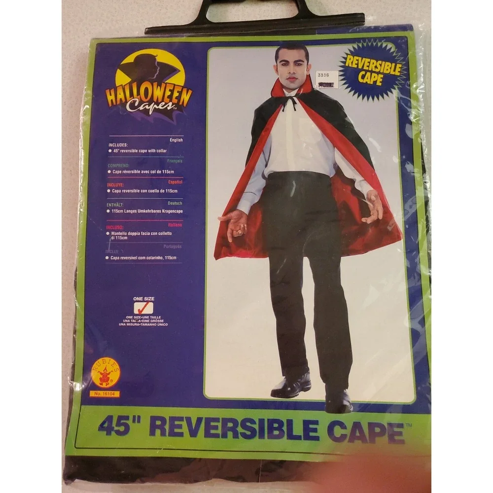 Adult Reversible Lined Red & Black Cape Halloween Party Theater Costume Rubies